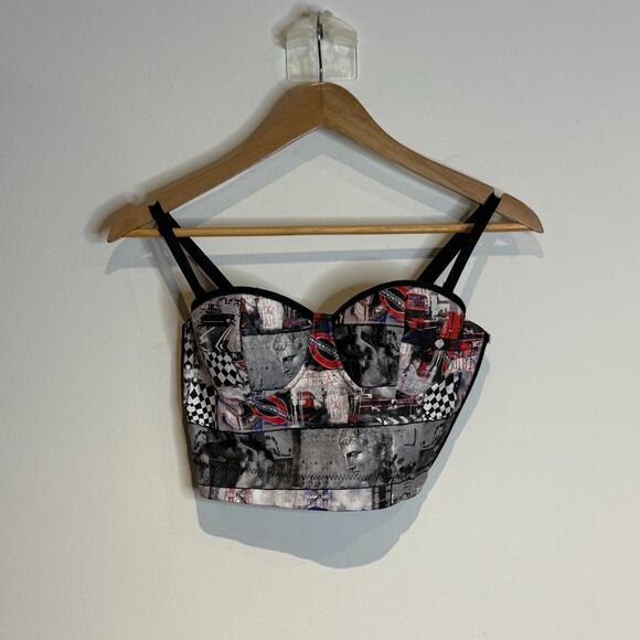 White Printed Bustier Top - Picture 3 of 5